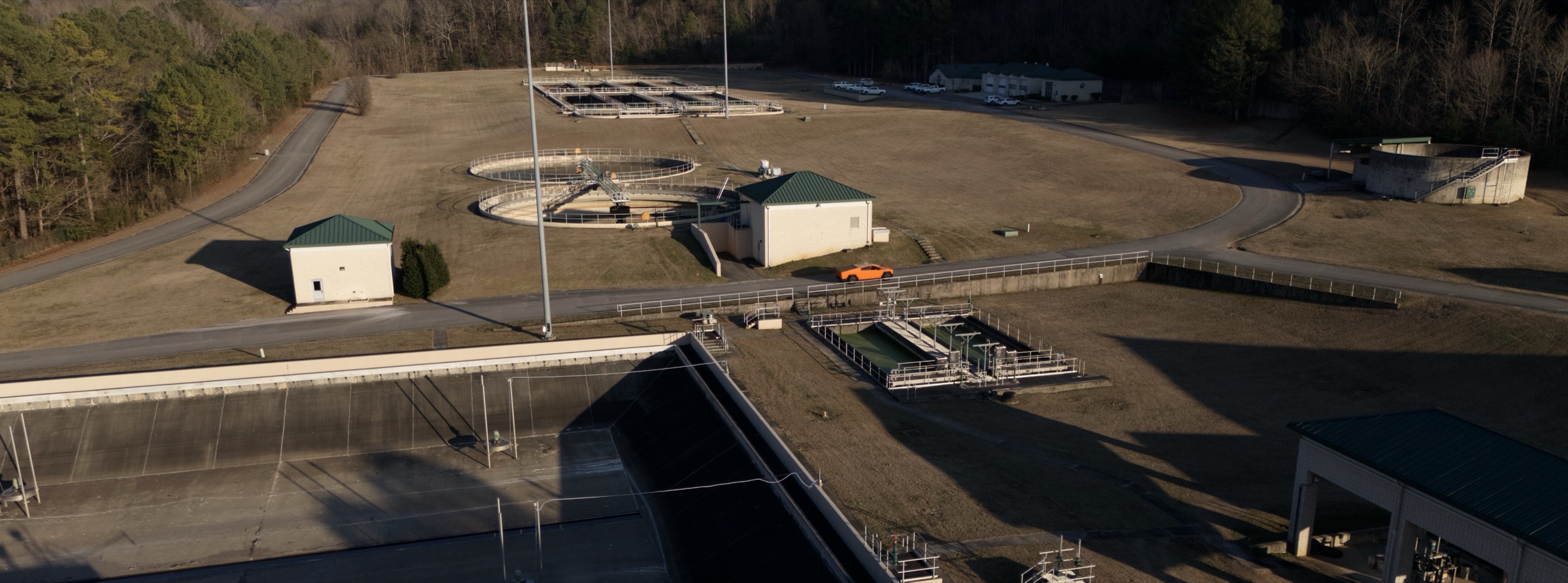 Industrial wastewater treatment plant - aerial view